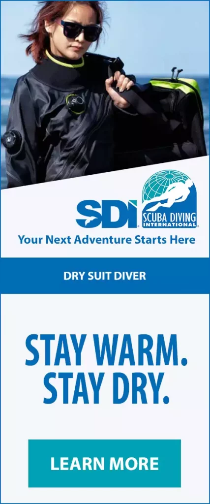SDI Dry Suit Diver Vertical Banner